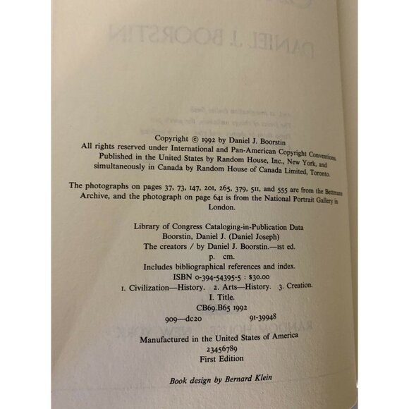 The Creators by Daniel J. Boorstin First Edition (1992, Hardcover, Dust Jacket) - Picture 2 of 12